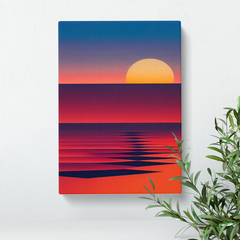XV1022-4884X Unreal Sunset Abstract - Print, No Matte, 50cm H x 35cm W, Wrapped Canvas