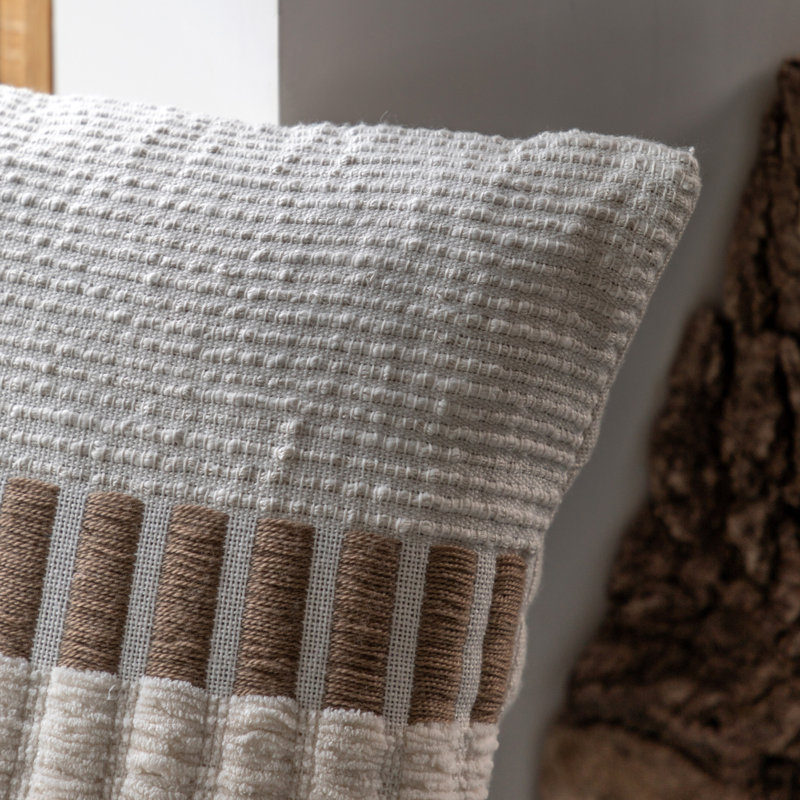 Londey Striped Woven Natural Throw Cushion