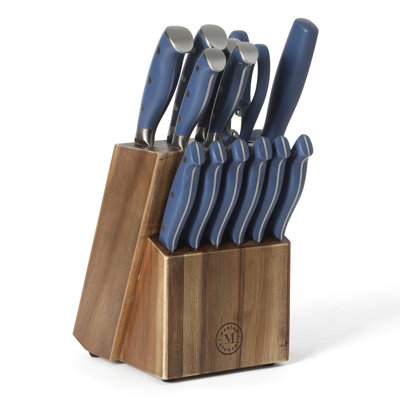 Ensemble de couteaux de cuisine en acier inoxydable à haute teneur en carbone forgé 14 pièces Martha Stewart Greeley