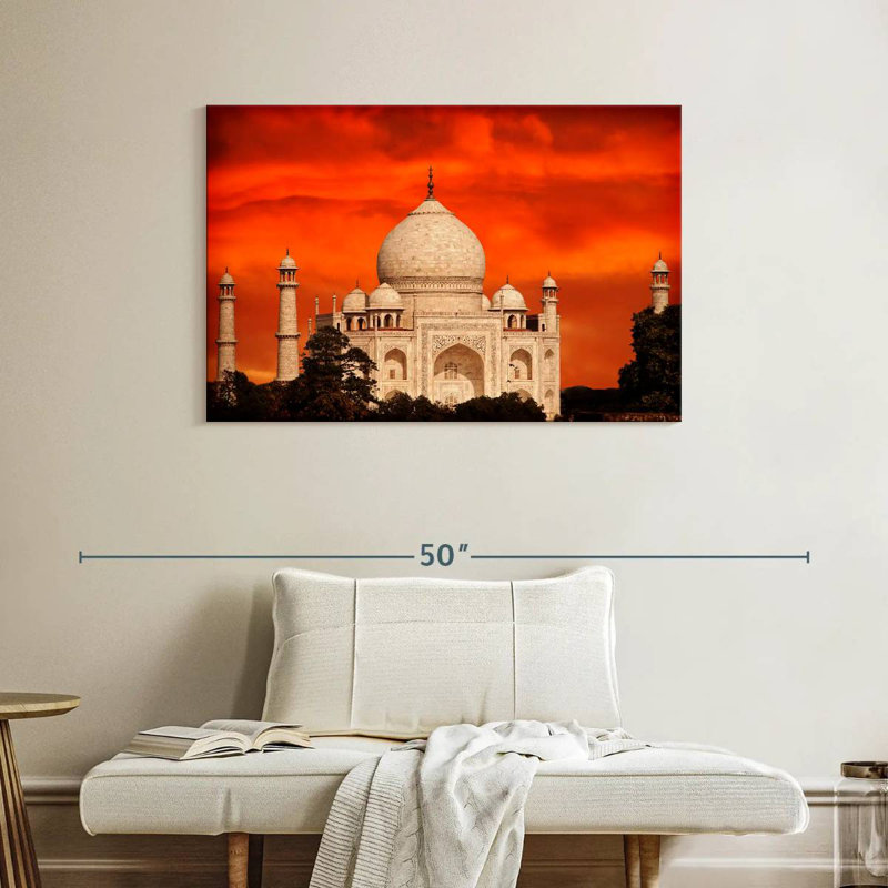 Adella, coucher de soleil sur le Taj Mahal, H 26 po x l 39 po