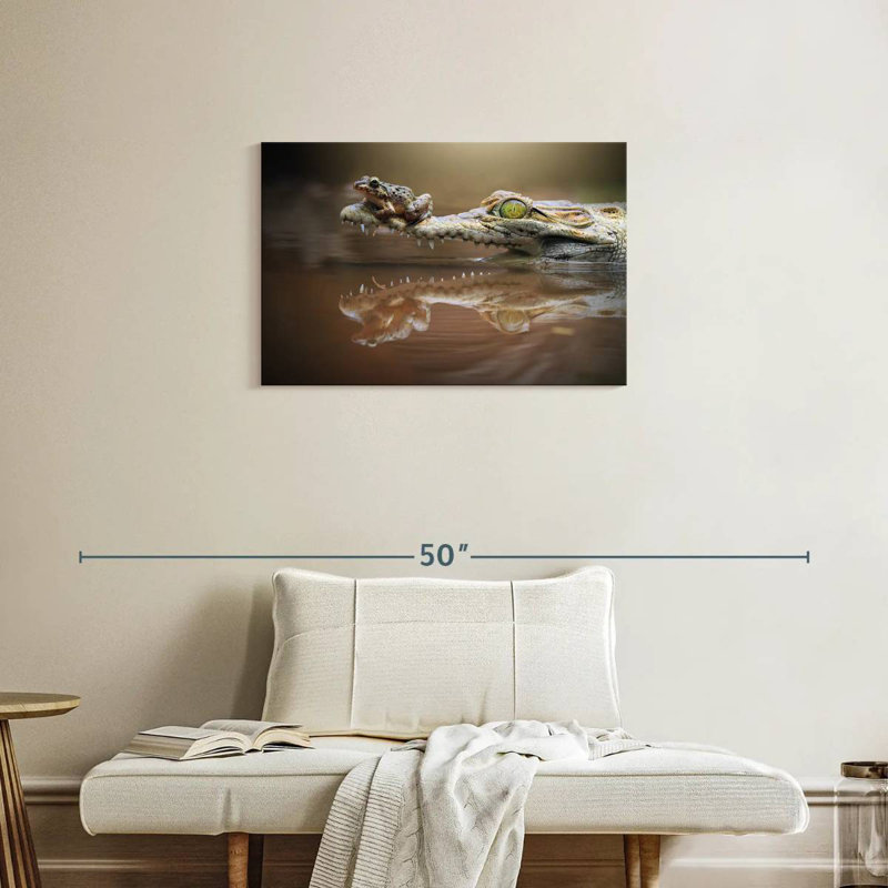 Crowle Frog And Crocodile, 20" H x 30" W