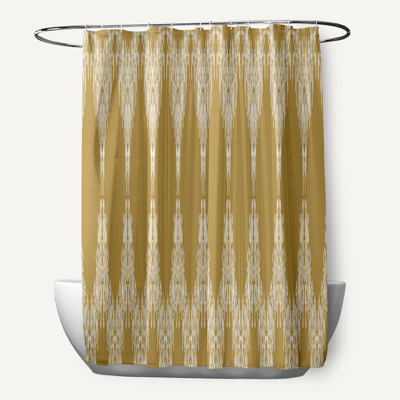 Avalon Geometric Shower Curtain, Gold