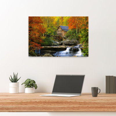 Glade Creek Grist Mill Babcock State Park West Virginia USA 1 Piece Wrapped Canvas Wall Art