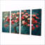 Bleu et rose, fleur de pommier en fleurs, ensemble d'art sur toile-1869815072