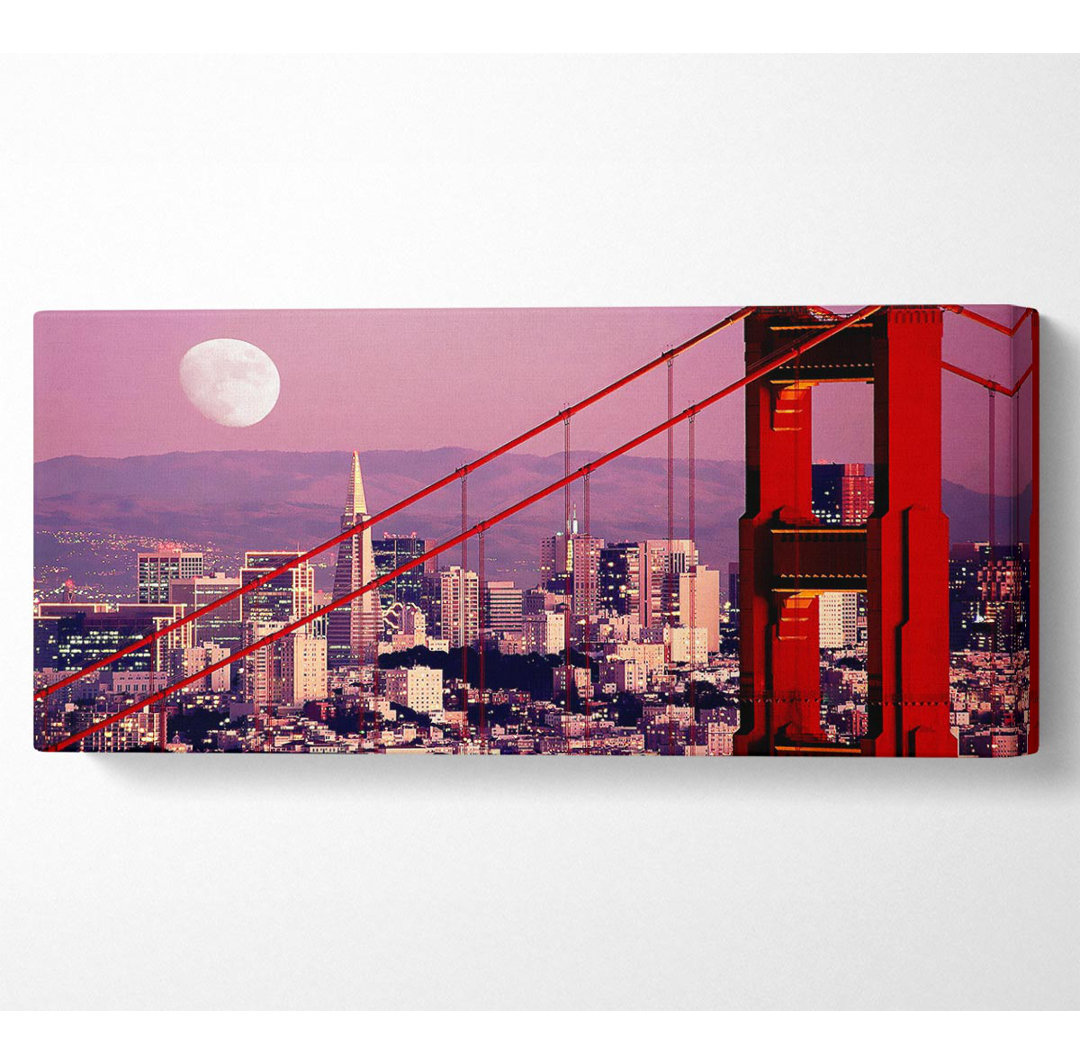 San Francisco Moonlit View - Panorama-Kunstdrucke auf Leinwand