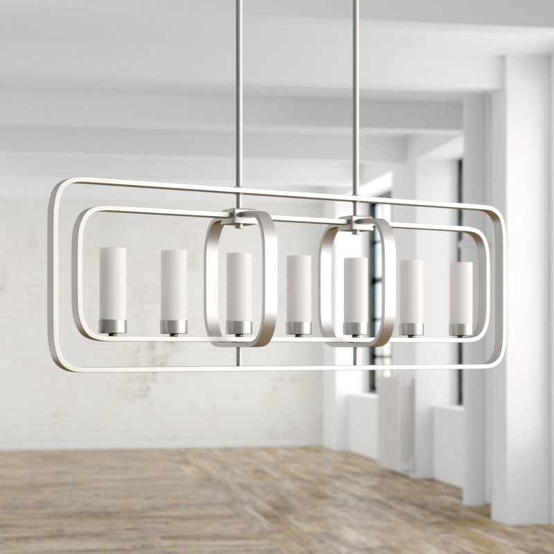 Iniguez 7 - Light Kitchen Island Pendant, Brushed Nickel
