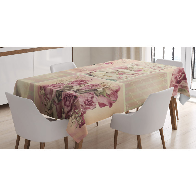 Shabby Floral Tablecloth, 70" L x 52" W