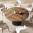 Round Dining Table, 47.2-inch Circle Wood Kitchen Table with Sturdy Fluted Base, Modern Dining Room-1174169822-1142887593