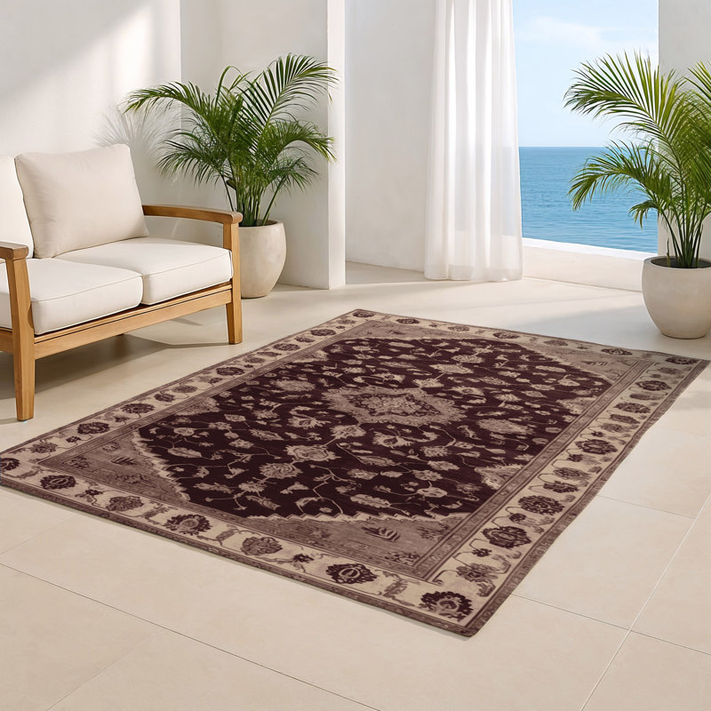 Overdyed Brown Indoor and Outdoor Area Rug, Rectangle 2' x 3'