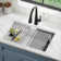 DELTA Everest™ 29" L Granite Composite Workstation Kitchen Sink Undermount Single Bowl with WorkFlow™ Ledge