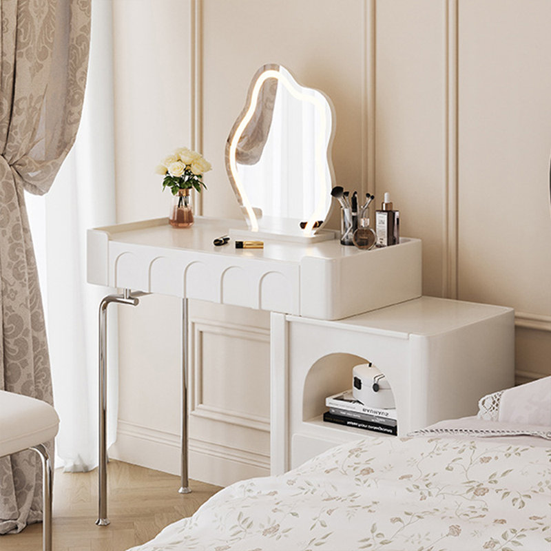 Coiffeuse de maquillage avec miroir lumineux, 2 tiroirs