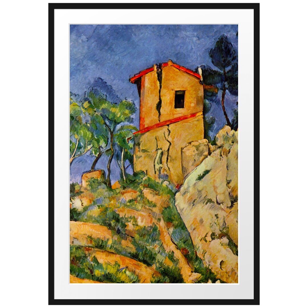 Gerahmter Kunstdruck The House with Cracked Walls von Paul Cezanne