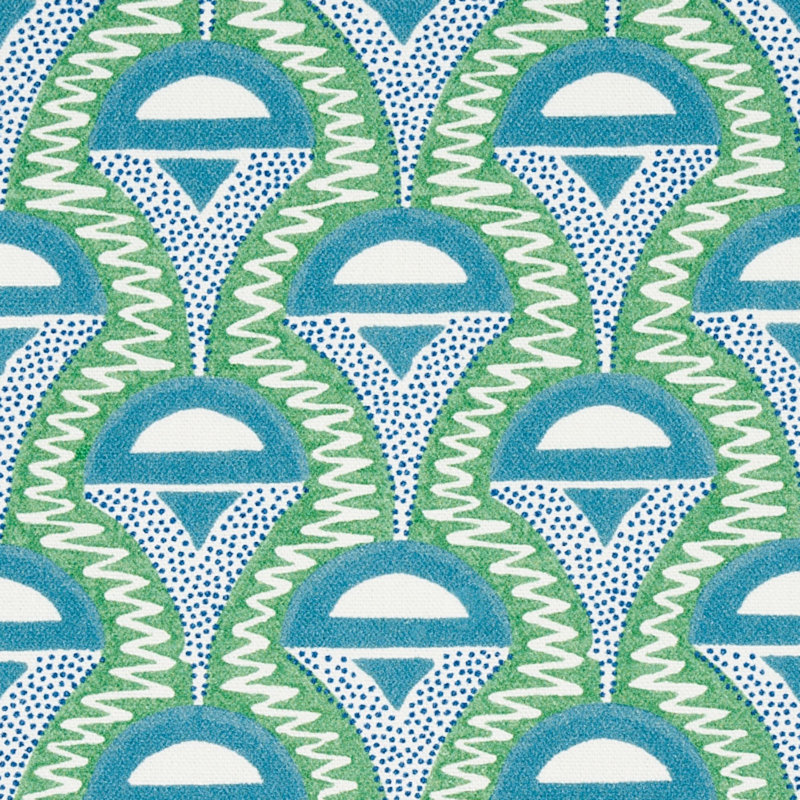 Tissu Abelino, Vert / paon