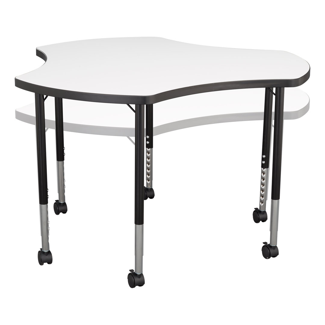 Structure Series Cog Adjustable Height Mobile Kids Classroom Activity Table with Whiteboard Top Learniture