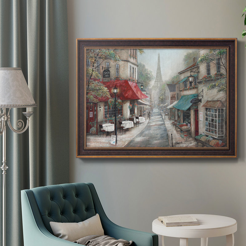 «Eiffel View From Charlie's Café», peinture sur toile encadrée, H 29 po x l 41 po x P 2,5 po