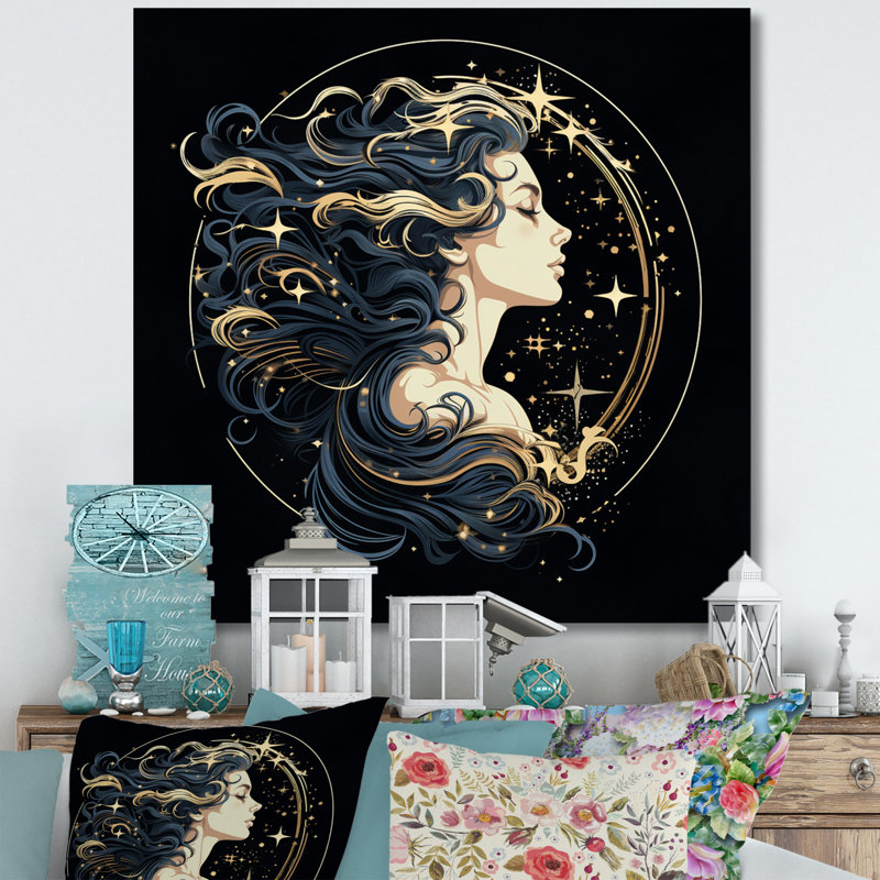 Astrologique Stargazer I, H 16 po x l 16 po x P 1 po, Toile tendue