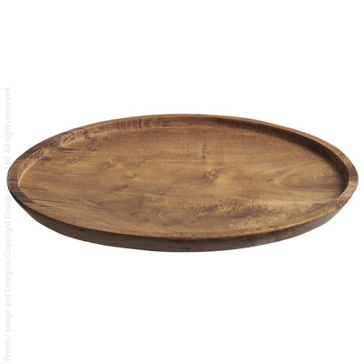 Millwood Pines Dorinda  Porcelain Teak Stainless Steel Tray Serving Dish