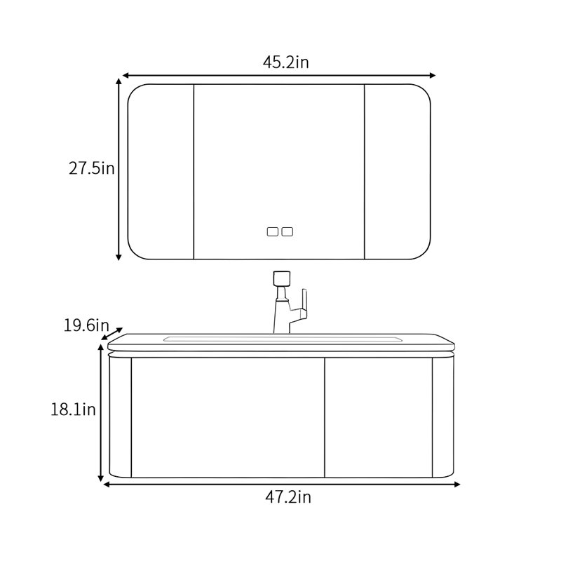 Armoire de salle de bain Minimalist Light Luxury