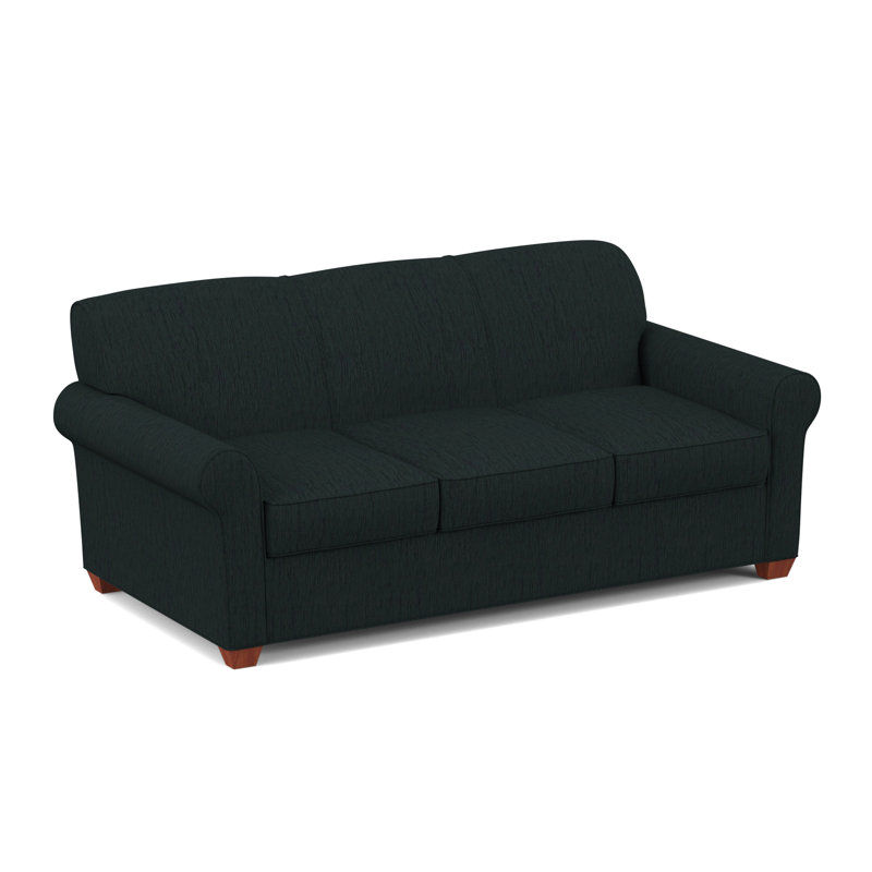Finn 83" Rolled Arm Sofa Bed with Reversible Cushions, BM Cherry, Cardigan Coal, Hybrid