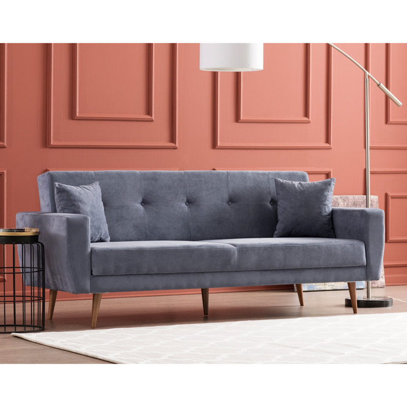 Canapé-lit rembourré 85,8 po Rueter, 100 % polyester mauve clair