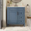 Meuble-lavabo compact avec lavabo en céramique, 2 tiroirs et tablette réglable pour les petits espaces-1550008578