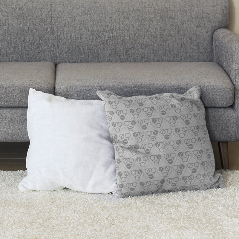 Coussin Classic, 28 po x 28 po, Gris / Blanc, Bourre en polyester