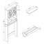 Rangement autoportant au-dessus de la toilette l 23,5 po x H 67 po x P 6,5 po