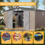 Remise de rangement extérieure 12 * 10 pi avec structure de cadre actualisée pour pelouse de jardin