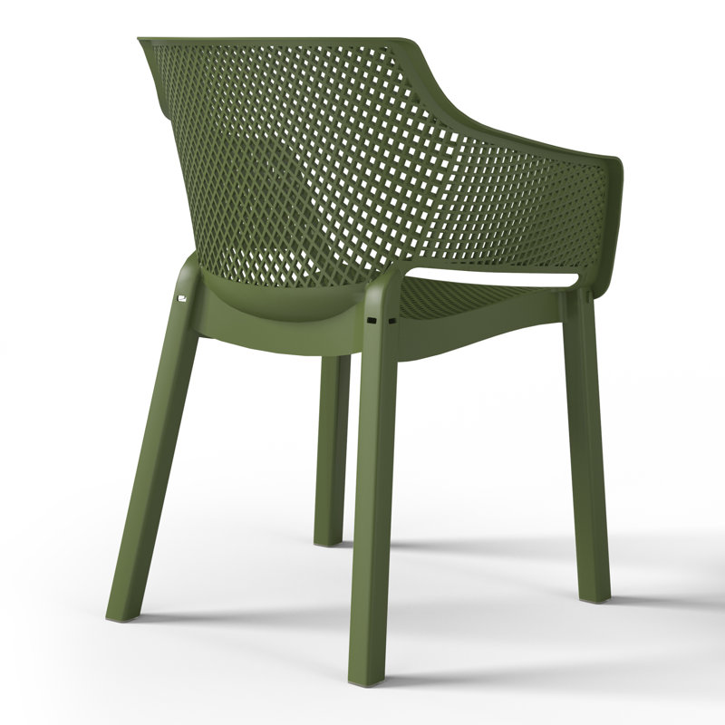 Ensemble de 4 chaises de patio empilables, Green