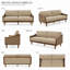 71" Mid-Century Chenille Loveseat Sofa, Rattan Arms and Rubber Wood Legs for Living Room-133661402