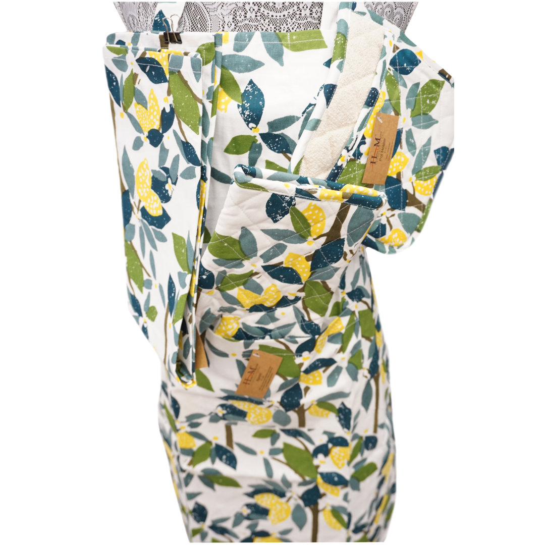 Floral Cotton Bib Apron August Grove®
