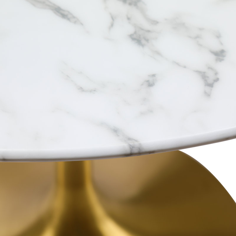 Modway Lippa Oval Artificial Marble Dining Table, 29" H x 47.5" L x 47.5" W