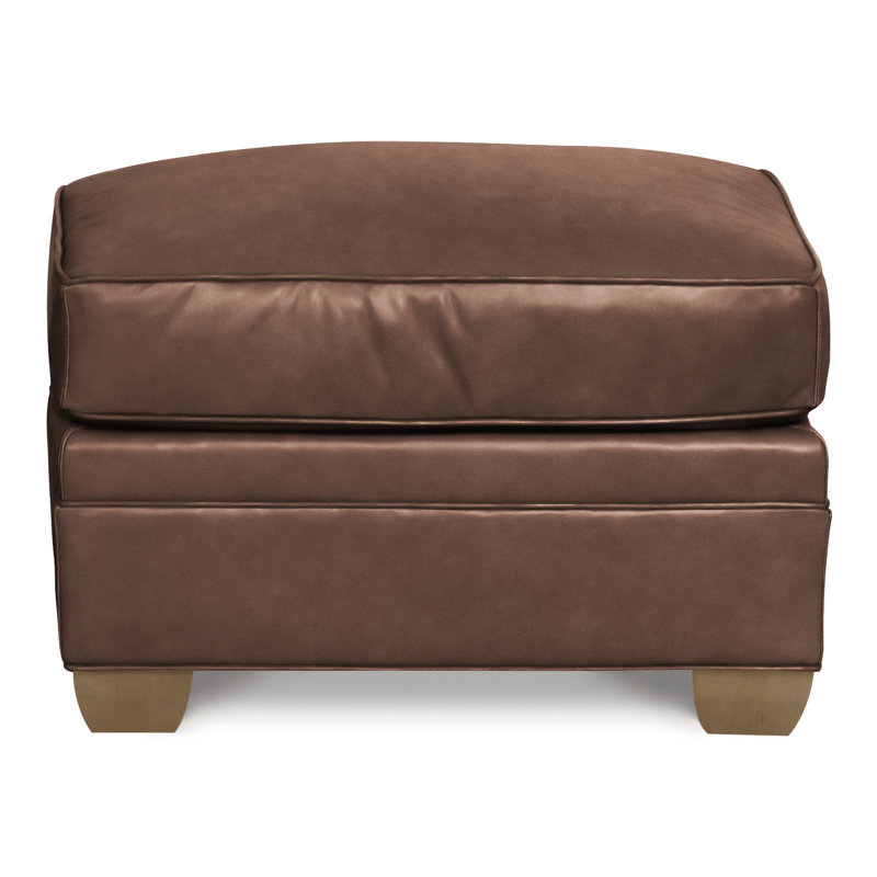 Hillcrest 28" Ottoman, Hampton, Regent Mink Genuine Leather