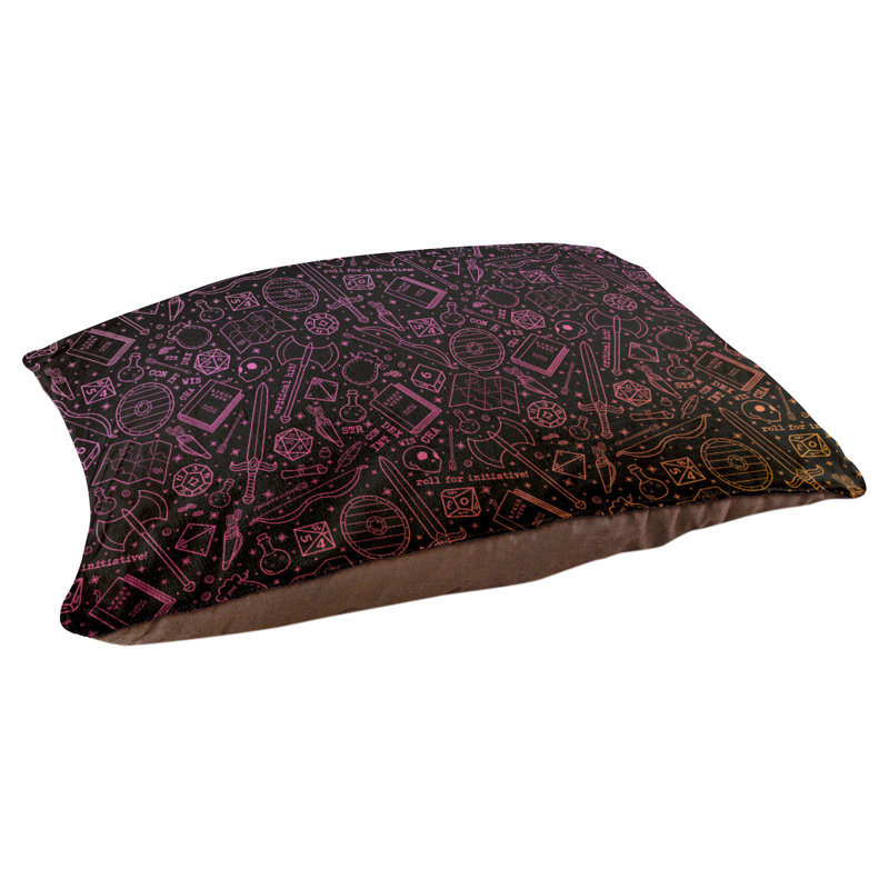 Coussin Byrge, Noir / Rose, Grand (l 42,5 po x P 32,5 po x H 14 po)