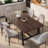 70.9" Rectangular Dining Table Seats 6-8, Wood Top with Heavy-Duty Metal Base, Kitchen Dining Room Furniture-141436536