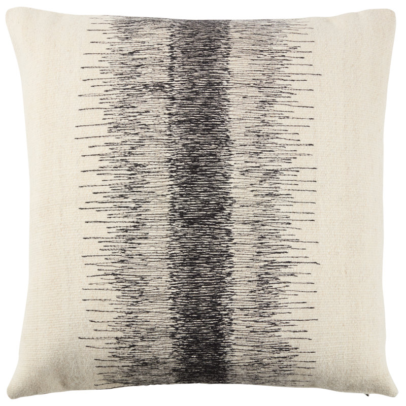Coussin Gowan, Blanc, Carré 24 po, Housse de coussin seulement - sans coussin