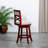 30" Bar Height X-Back Swivel Stool, Cherry Finish, Beige Fabric Seat-1056416361-1056416360