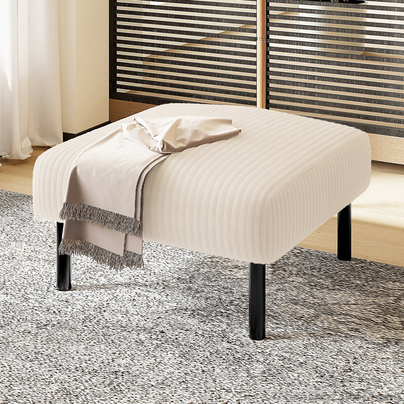 Repose-pieds en velours côtelé avec repose-pieds en velours côtelé, Beige
