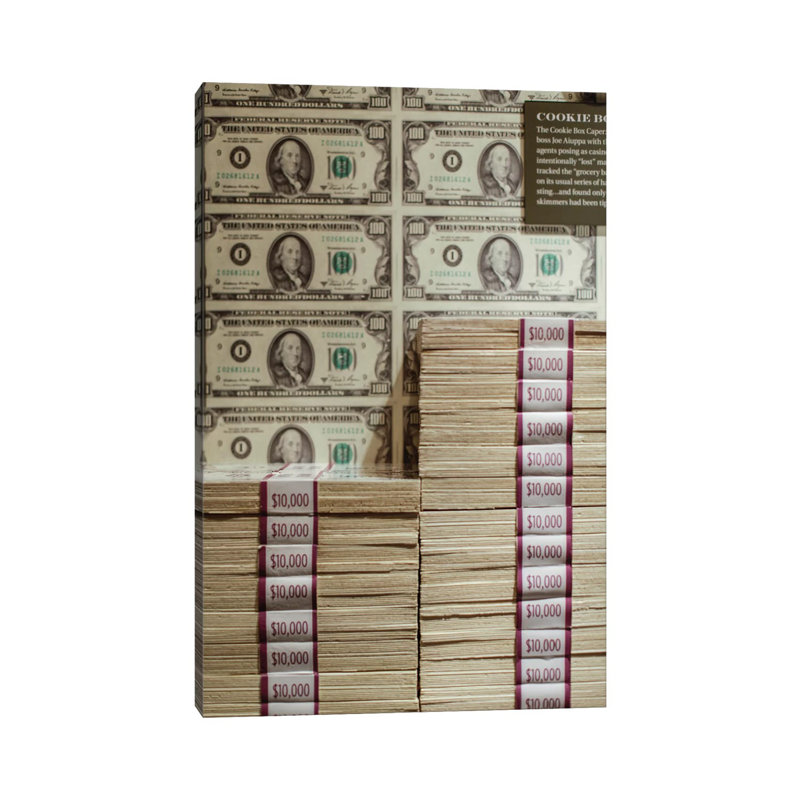 Prints Of Money At The Mob Museum, Las Vegas, Nevada. USA by Julien McRoberts - Wrapped Canvas Print