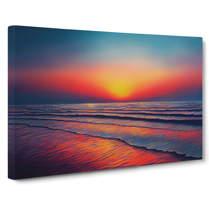 Wonderful Ocean Sunset - Wrapped Canvas, 50cm H x 76cm W x 3cm D