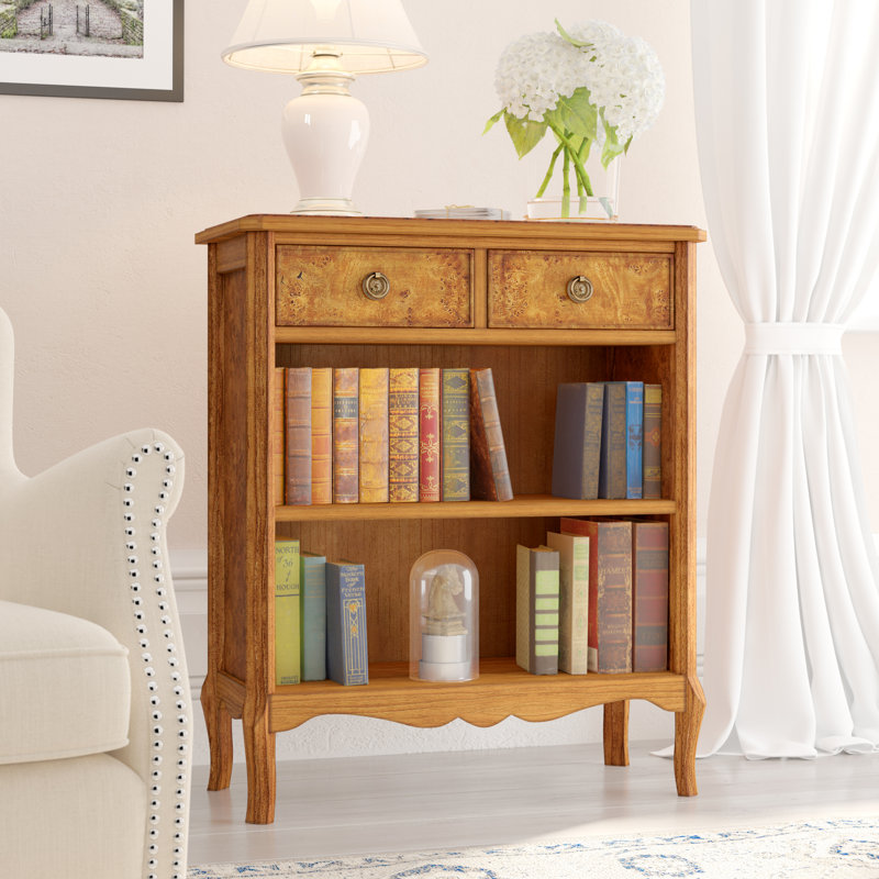 Alaba 89cm H x 75cm W Solid Wood Standard Bookcase