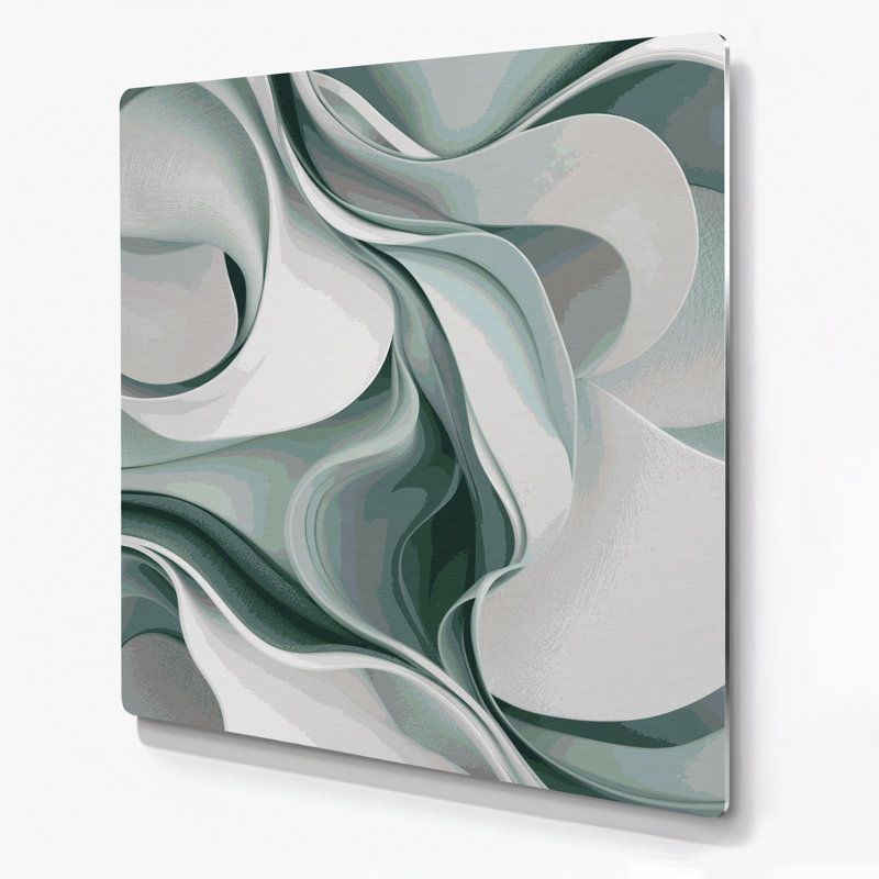 Abstraction numérique 36, art mural en métal beige, H 12 po x l 12 po