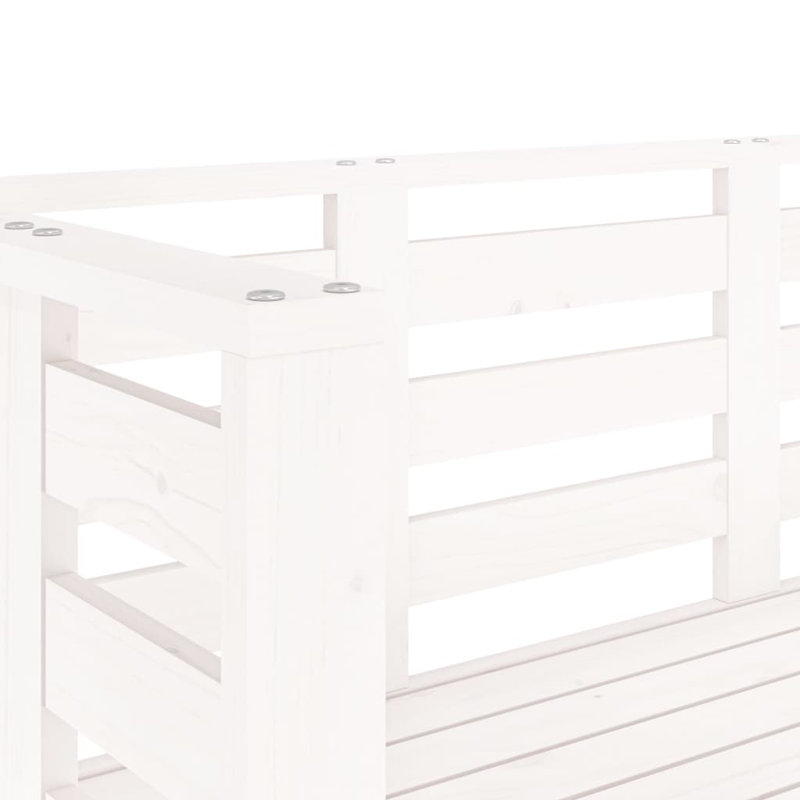 Solid Wood Outdoor Bench, White