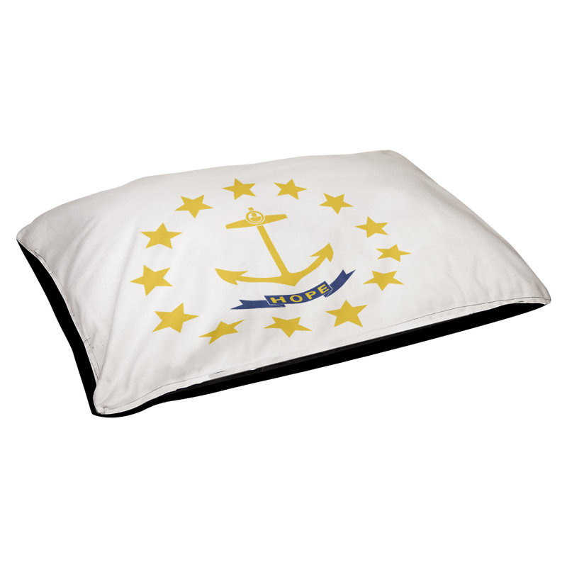 Coussin concepteur island flag rhode Burien, L 32,5 po x l 42,5 po, Noir