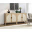 Armoire de rangement 1 porte arquée, ton de bois brun, portes à fermeture en douceur, buffet autoportant en bois de chêne, placage de qualité, pieds solides