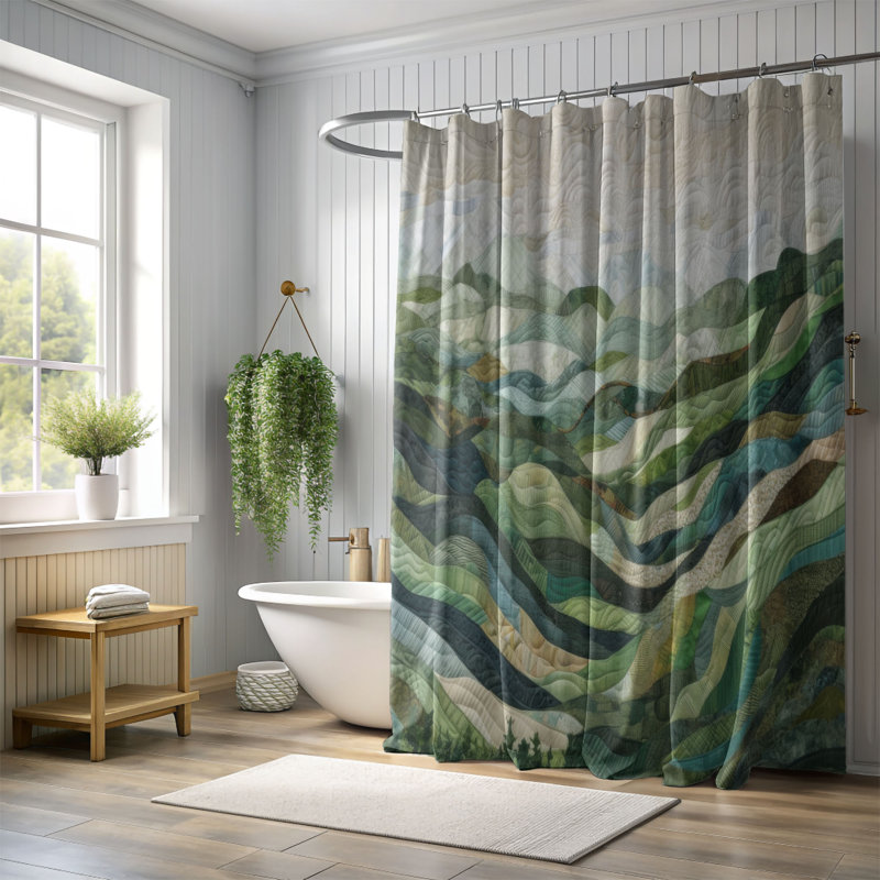 Rideau de douche Fouzia, H 74 po x l 71 po