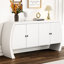 Four-door Ash Veneer Cabinet With Large Capacity For Living Room & Hallway Curved Legs Bedroom Storage-131696826