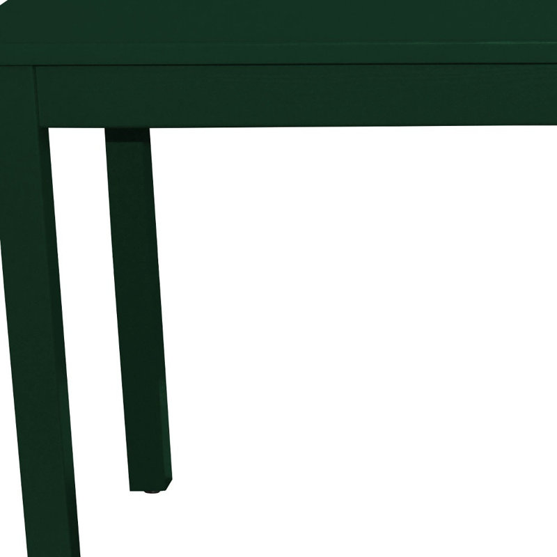 48" Dark Green Solid Wood Dining Table, Dark Green