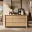 Commode Rondo 63 po L en bois naturel, 9 tiroirs, style moderne, pour chambre ou salon, chêne naturel-138915721