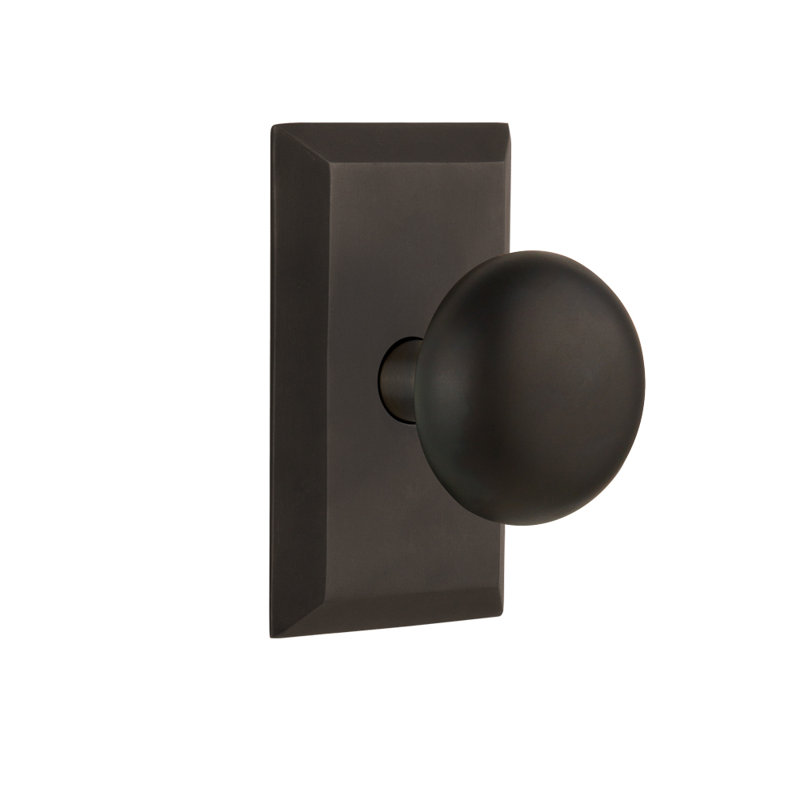 Studio Plate with New York Door Knob, Oil-Rubbed Bronze, 2-3/8"